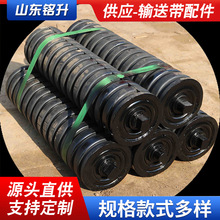 输送机托辊注胶缓冲托辊承重防滑减震滚筒三连串橡胶螺旋包胶托辊