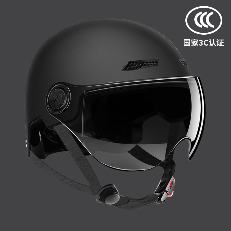 Half Helmet | Universal Motosiklet kaskı (dəbilqə) - onyx-black-sunscreen-short-visor-lightweight-breathable-one-size