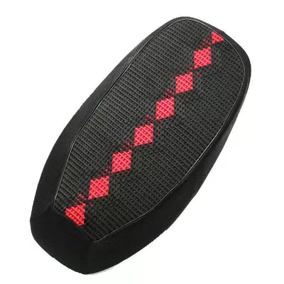 Battery car heat insulation non-slip Ice Silk seat cover electric car seat cover sun protection breathable scooter motorcycle seat cover (Electric car cushion) - black-diamond-style-large-size