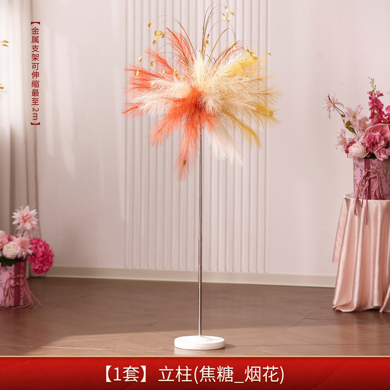 結婚式の部屋の装飾セット、結婚式の新しい家、リビングルームの装飾、リード花火、道路照明の装飾品、金色のハッピーワードの結婚式の小道具|undefined