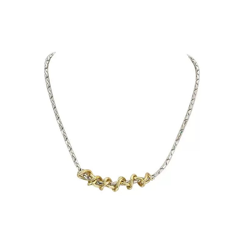 Elegant Gold Snake Bone Collarbone Chain Titanium Necklace_voghion.com