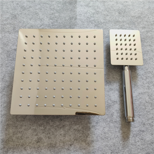 444Z stainless steel round shower head bath shower head electroplated square handheld shower head single head universal black
