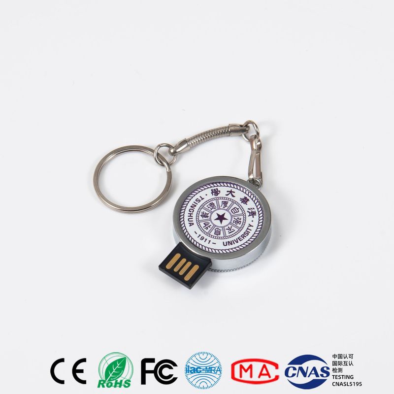 校徽优盘64g圆形金属旋转u盘32G存储usb大容量工厂批发印logo图案|undefined