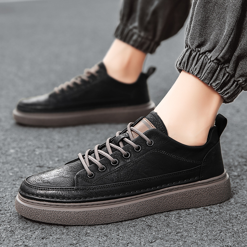 Zapatos de hombre nuevo nicho retro plataforma aumentada zapatillas de deporte de primavera zapatos de moda blancos de cuero casual deportivo para hombre image 5