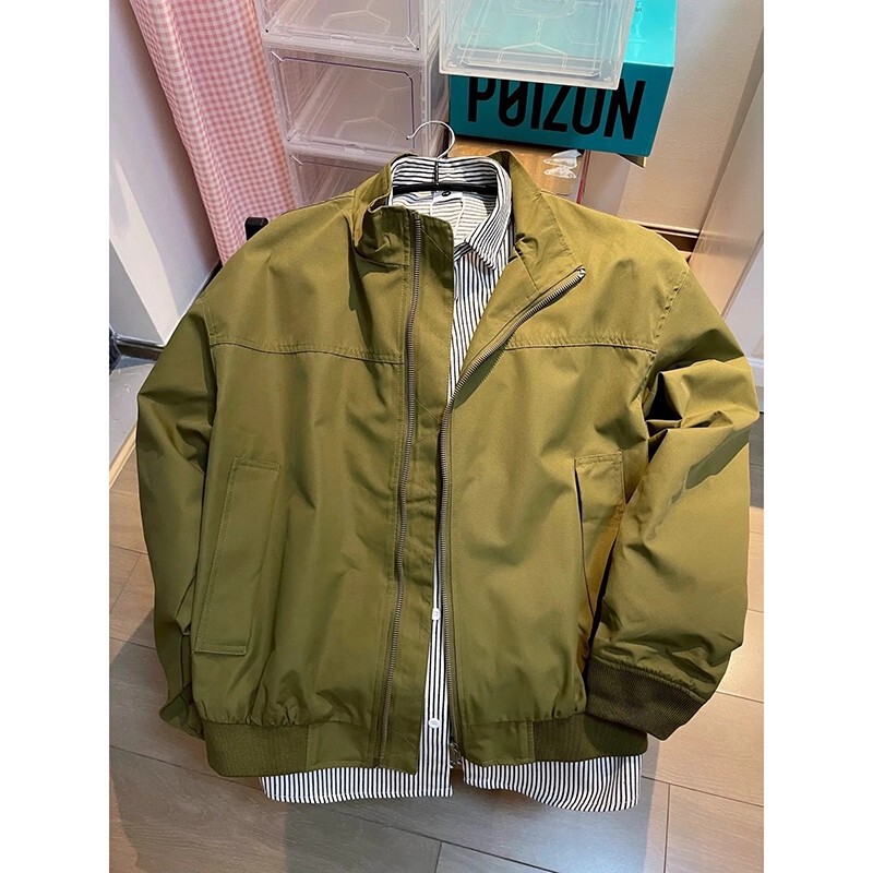 Gtla Stand Collar Pilot Coach Jacket Men's Autumn and Winter Handsome High-End Jacket American Short Jacket Top