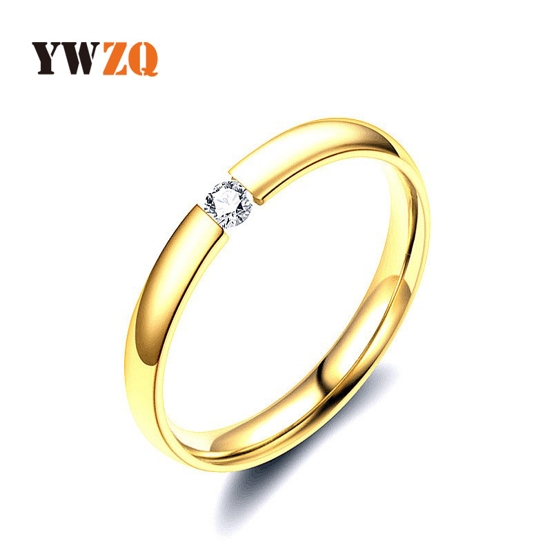 New Korean Style Simple Stainless Steel Ring Jewelry Women's High-End Micro-Paved Zircon Ring Set with Diamond Titanium Steel Couple Ring