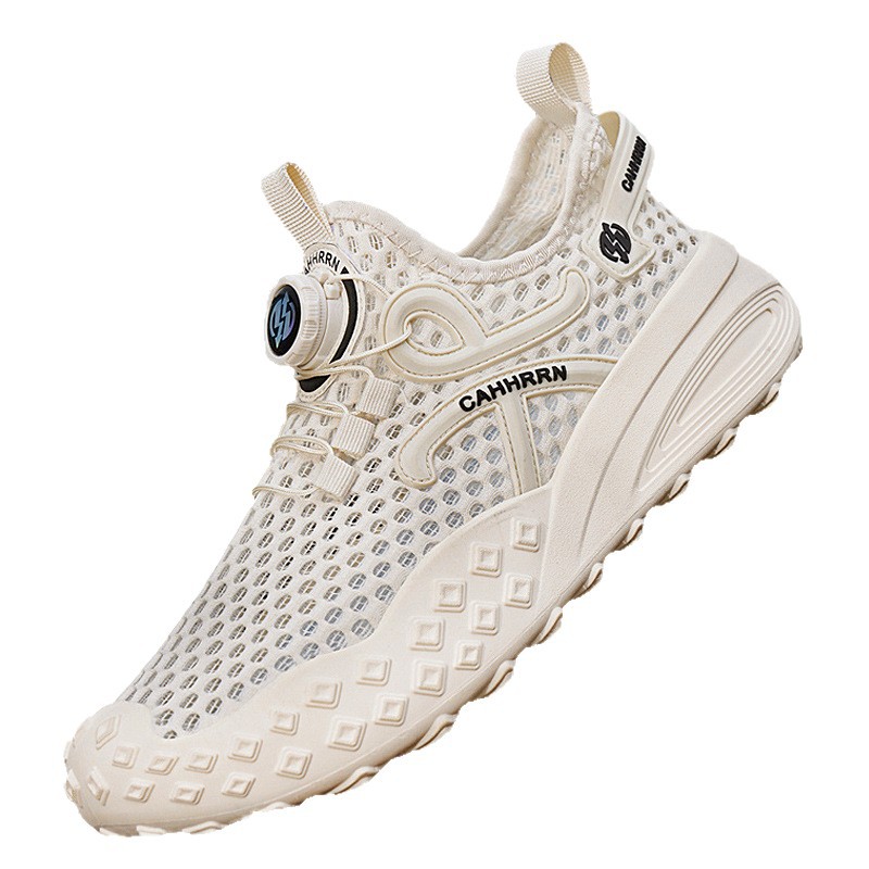 Verano nuevo estilo malla delgada sin cordones zapatos deportivos transpirables tendencia salvaje boca baja zapatos casuales perezosos para hombres