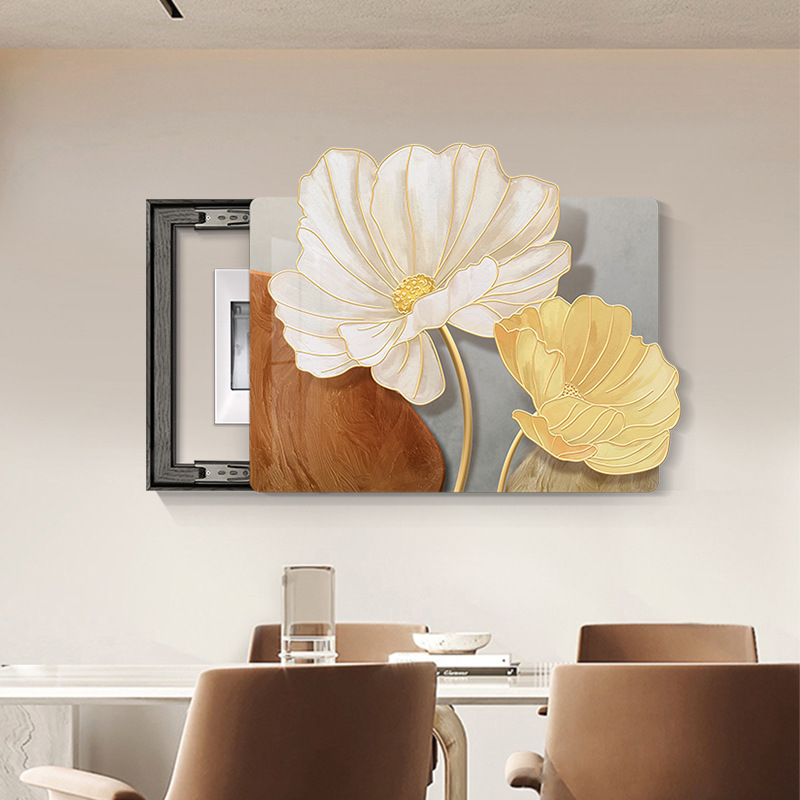 Yu Meiren Modern Light Luxury Electric Watch Box Decorative Painting Distribution Box Hanging Painting Shaded Push-pull Switch Box Murals Punch-free