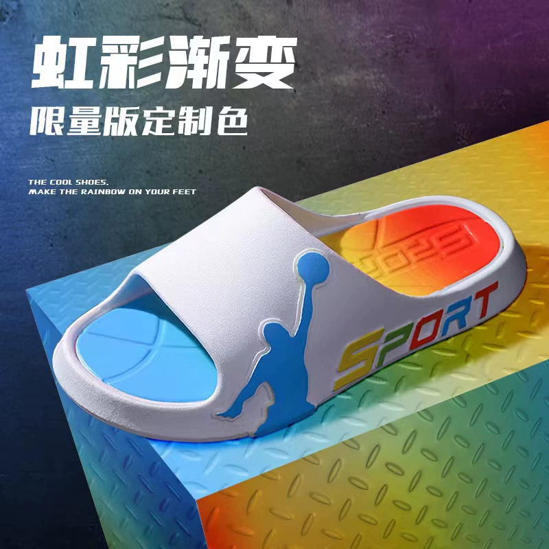 Мужские 2024 новые спортивные повседневные летние домашние и уличные носки на толстой подошве модные градиентные сандалии оптом