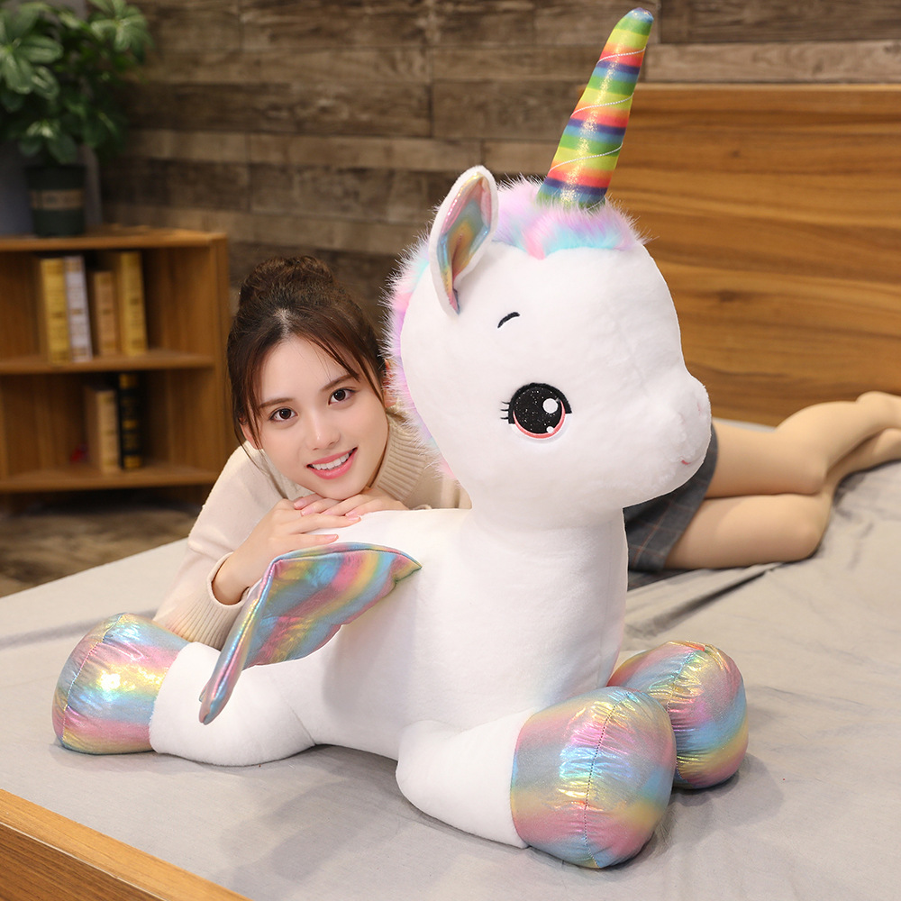 En línea de la celebridad Unicornio muñeca pony lindo juguete felpa cama almohada para dormir Muñeca regalo cumpleaños