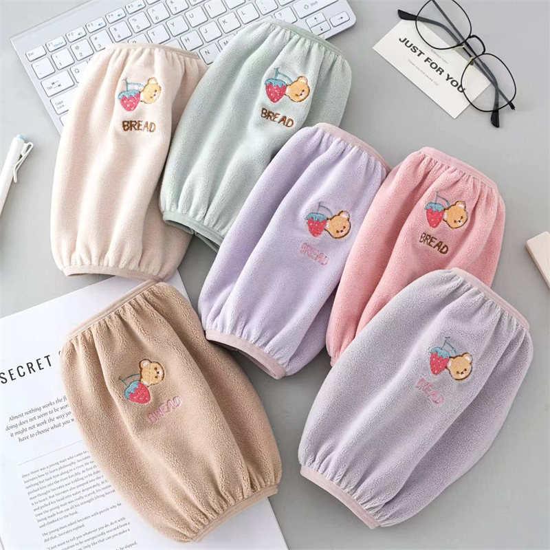 Franela impermeable bordada cocina del bebé de los hombres de las mujeres largo oversleeve mangas de la mano de los niños al por mayor estudiante Otoño e Invierno