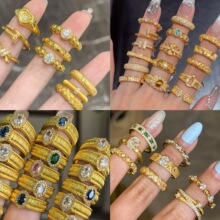 14k������ʯ��Բ�ο���ָ���й�vintage��ָŮС����Ƹ�����