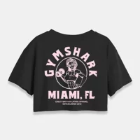 AliExpress Рубашка с принтом акулы Тяжелый чистый хлопок 240 г Свободный модный бренд с короткими рукавами и круглым вырезом с укороченными короткими рукавами.