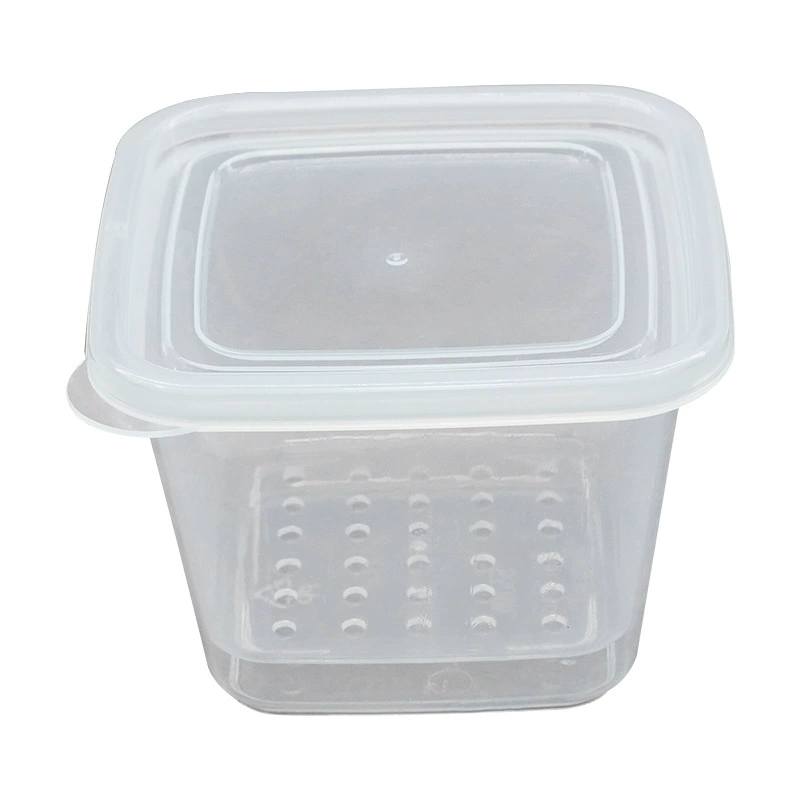 Square plastic container, transparent handheld drying rack