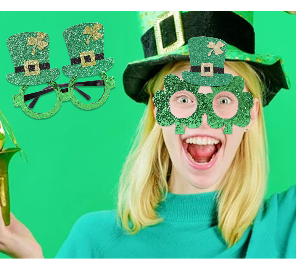 St. Patrick Shamrock Plastic Glasses Party Decorations display picture 1