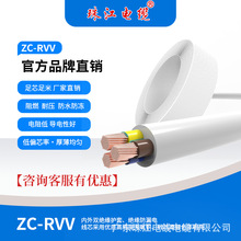 廣東珠江電纜2芯RVV0.5-4白護套銅芯電線家裝阻燃工程軟電源線