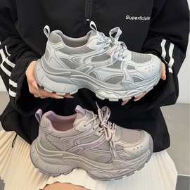 老爹鞋女2026新款真皮运动休闲鞋韩版百搭松糕厚底增高跑步鞋