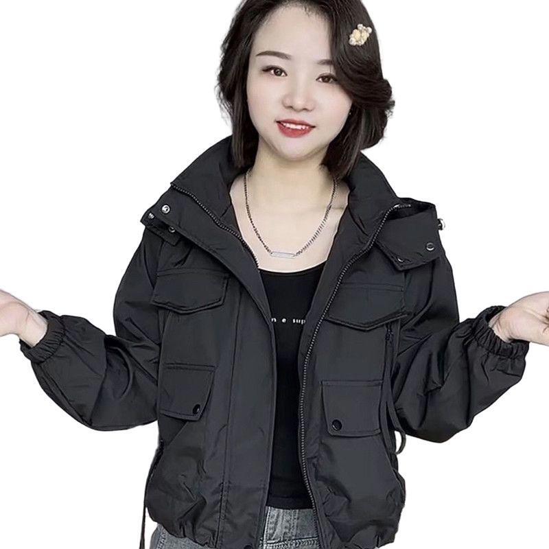 2025新款漂亮初春感超好看休闲百搭连帽薄外套冲锋衣女款|undefined
