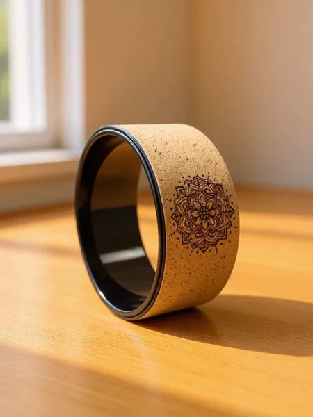 Cork Yoga Wheel for Backbends, New Yoga Massage Auxiliary Wheel, Pilates Back Stretching Wheel
