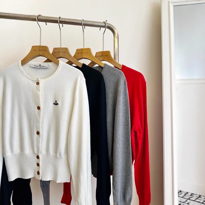 Vi niche Vi Xixi Empress cardigan, Jennie's same style, Saturn embroidered wool lace sweater jacket top Vi niche Vi Xixi Empress cardigan, Jennie's same style, Saturn embroidered wool lace sweater jacket top