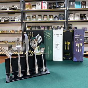 Stainless Steel High-End Western Cutlery Set: Steak Knife, Fork, Spoon, Salad Fork, and Teaspoon in a Gift Box