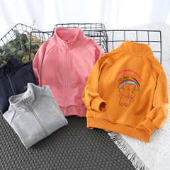 Cotton Children's Pullover Hoodie with Trendy Cartoon Print Top Loose Jacket for Boys and Girls Wholesale