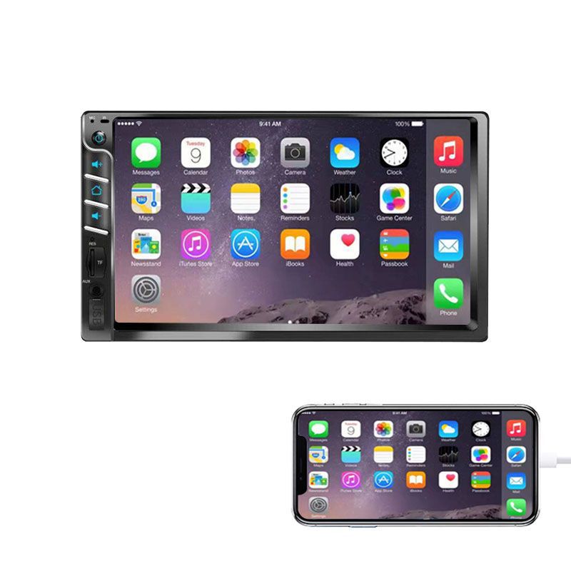 Reproductor MP5 para coche de 7 pulgadas con conectividad para teléfono móvil CarPlay/AUTO, radio para coche con Bluetooth, lector de tarjetas y MP4. image 4