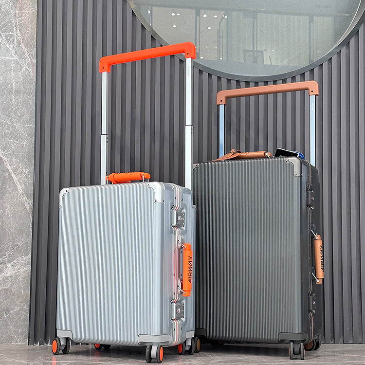 Export aluminum frame luggage case female 20 password boarding mute universal wheel wide pull rod trolley case male 24pc