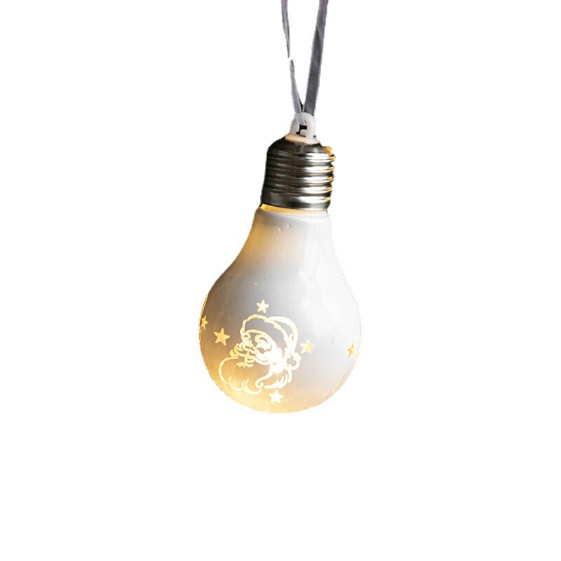 国境を越えた売れ筋のプラスチック製クリスマスボールクリスマスツリー発光ペンダント装飾電気メッキボールペンダント電球付き電球ボールペンダント|undefined