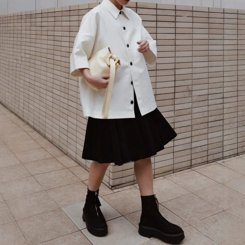 Сухие журавли весеннее и летнее модное шоу рубашки текстуры oversize топ солнцезащитный стерео силуэтное пальто для женщин