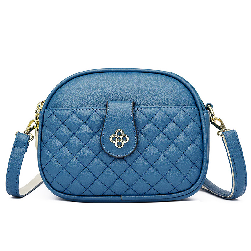 Nuevo bolso de otoño para mujer, bolso cruzado de cuero suave de alta gama, gran capacidad, bolso de hombro para mujer de mediana edad, bolso redondo pequeño y versátil