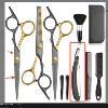 Black gold 10-piece set [including black knife holder]