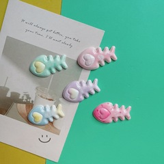 グラデーションカラーの魚の骨アクセサリーかわいい diy 手作り素材帽子携帯電話ケースアクセサリーホールシューズ卸売クリーム