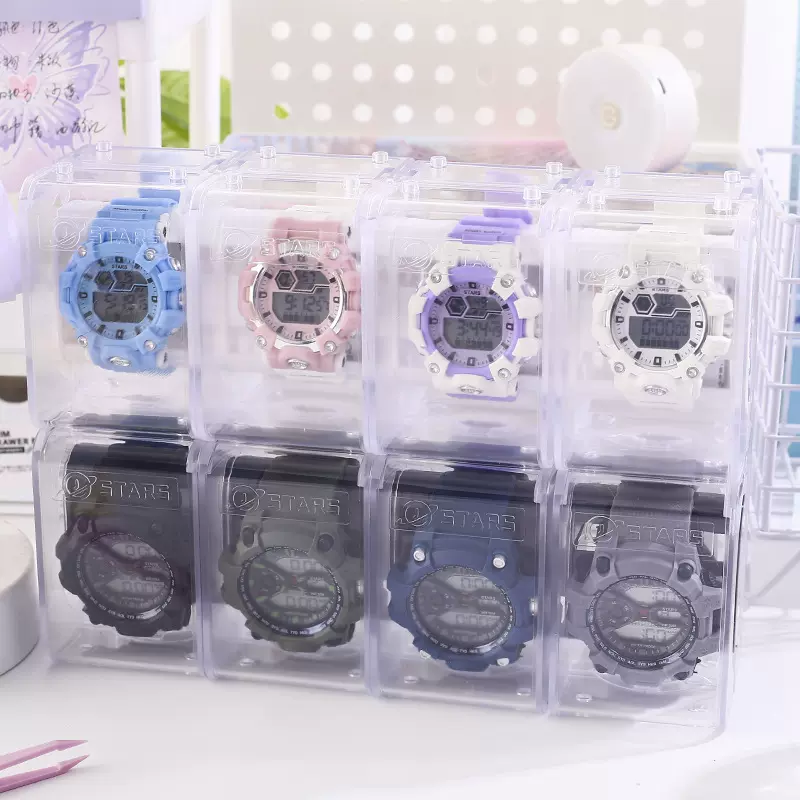 运动手表 创意江沐有风学生记时手腕装饰高颜值墨雨云间数字手表