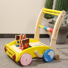 卸売り木造多機能乳幼児学歩助手押し車木製子供玩具車代理
