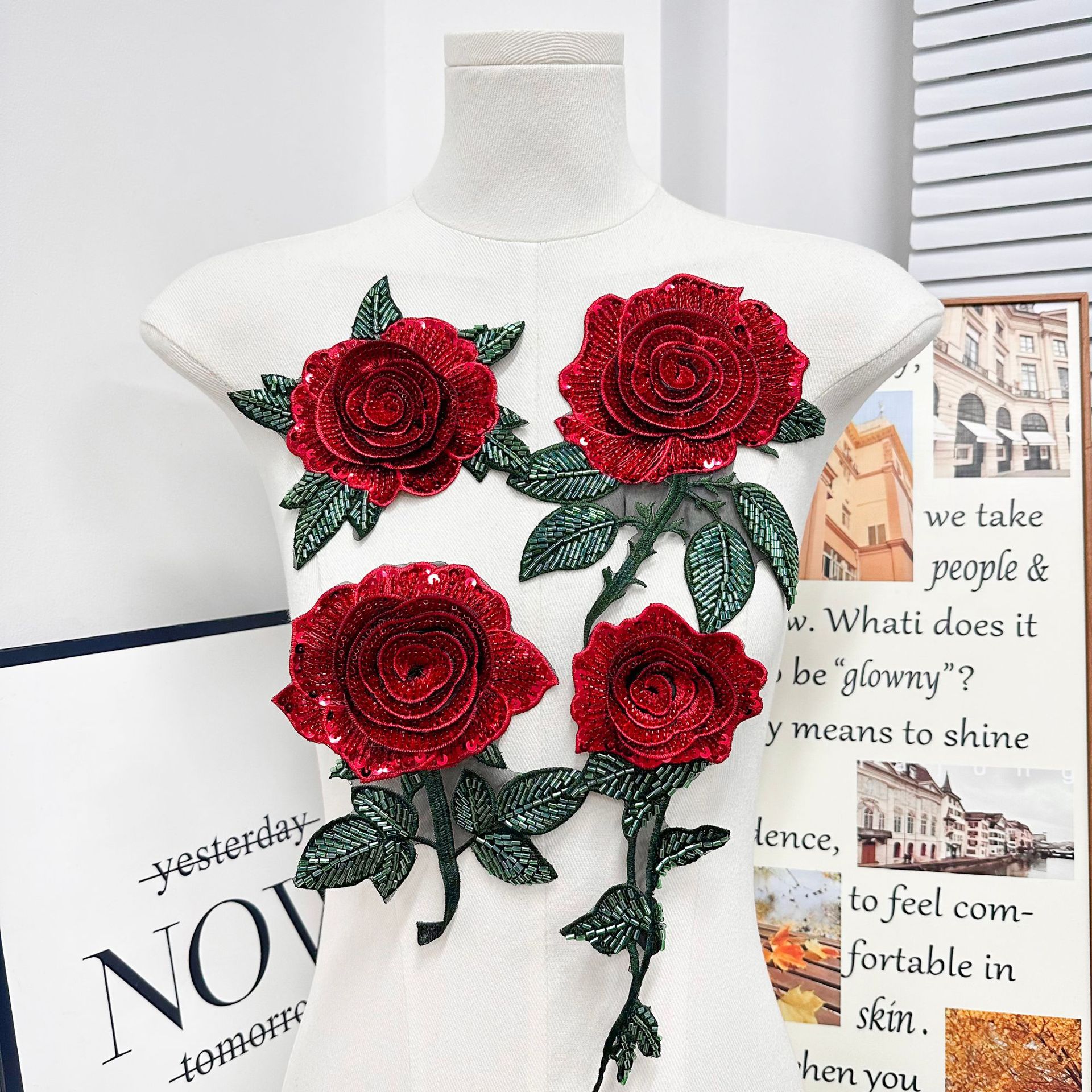 Parche de bordado, encaje de rosas de varios estilos, punto, ropa al por mayor, camisa, vestido, decoración de ropa de rendimiento