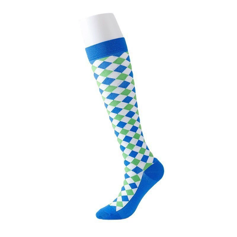 Compression Running Socks, Unisex Jacquard Knee-High Socks, Multiple Patterns, S/M & L/XL