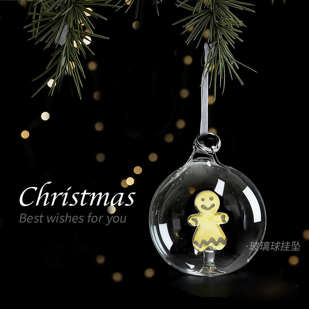 Bolas de decoración del árbol de Navidad Bolas transparentes de Navidad ciervo colgante Navidad atmósfera de diseño colgante muñeco de nieve bola de decoración