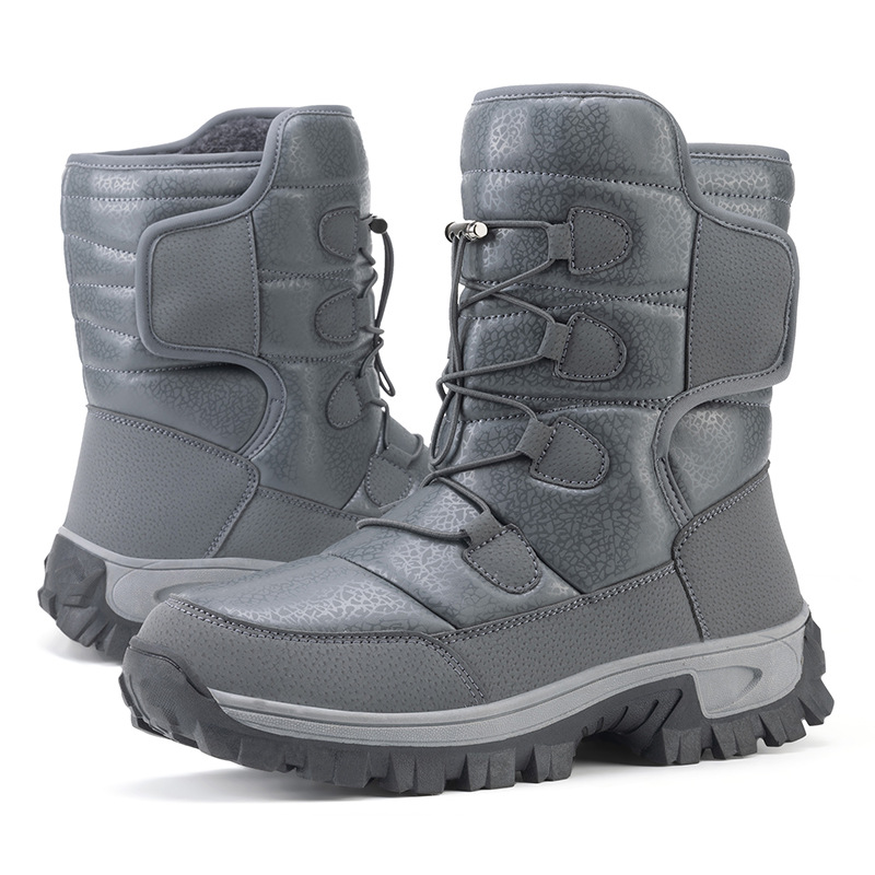 2024 nuevas botas de nieve transfronterizas de tamaño grande para hombres y mujeres, zapatos de algodón grueso, zapatos al aire libre antideslizantes, botas cálidas y resistentes al frío
