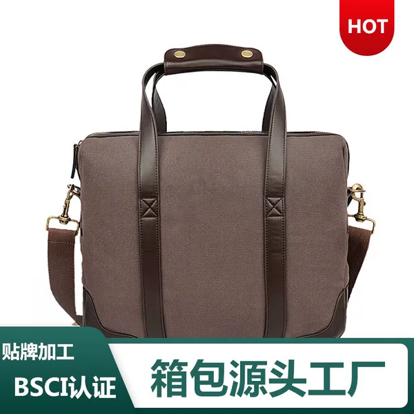 Manufacturers New Top Leather Men's Bag Handbag Shoulder Crossbody Bag Horizontal Computer Bag Men's Business Briefcase