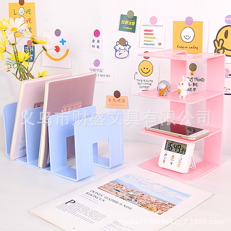 4-Columna 3-columna ins alto-aspecto creativo transparente multi-capa libro soporte de estudiante escritorio libro caja de almacenamiento artefacto libro