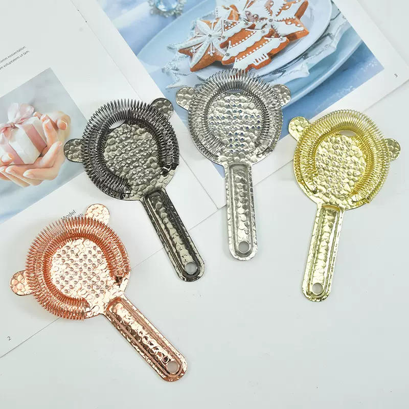 花纹十字滤冰器滤酒器304 不锈钢酒吧过滤器 隔冰器 鸡尾酒调酒工