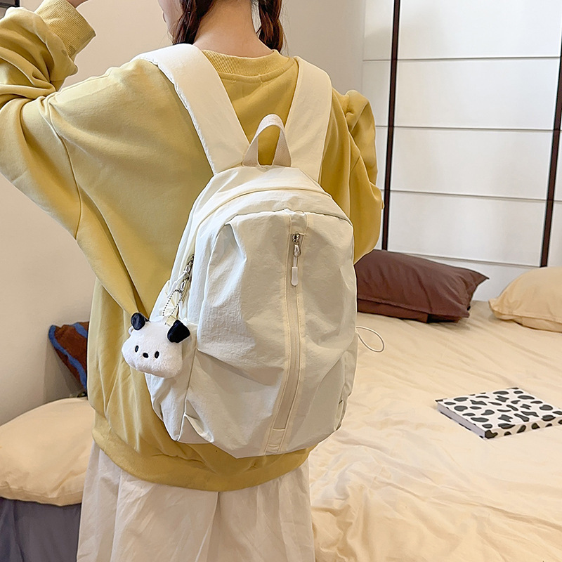 Japanese Style-Ins Preppy Style Pure Color Schoolbag Female High School Student College Student Simple Lightweight Small Schoolbag Backpack