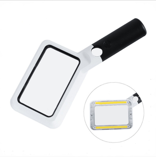 NO.10863-21手持式长方形子母2X/20X鉴定古董放大镜带LED灯HMY