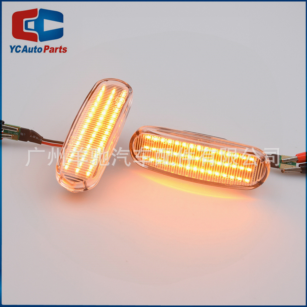 Aplicable a Fiat Panda Peugeot Citroën lateral dinámico LED flujo de agua luz lateral de dirección hoja lámpara lateral