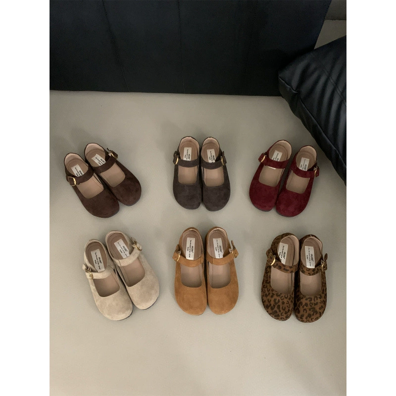 Французские туфли с плоским дном Gubkenn 2024 весна и осень новая круглая голова с мягким дном