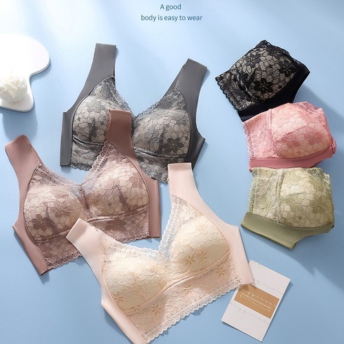 Large Cup Mini Cup Bra for Plus Size Women, No Underwire, Lace Back, Push-Up, Non-Sag, Sports Backless Bra