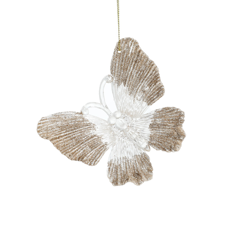 Nuevo acrílico mariposa de plástico libélula polvo transparente colgante decoración colgante árbol de Navidad decoración decorativa escena de vacaciones