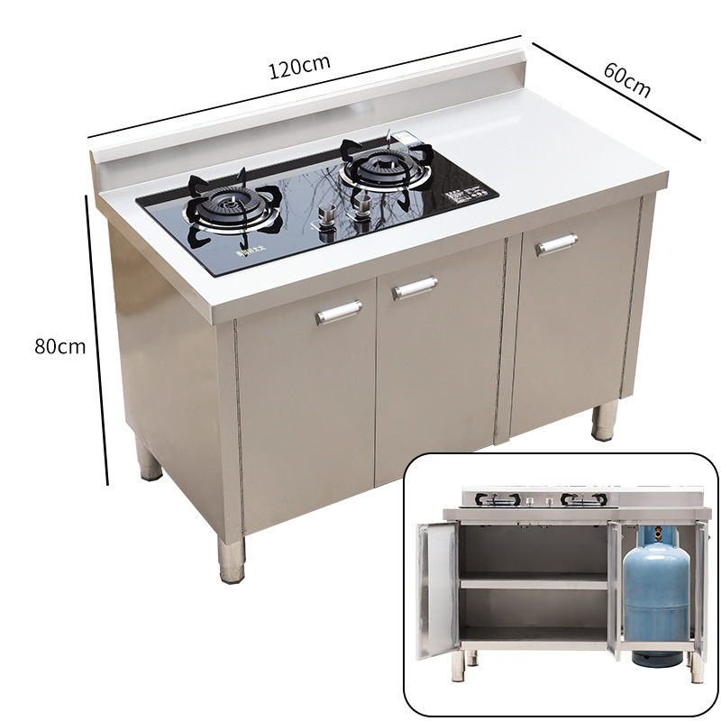 Commercial 304 cocina lavabo de acero inoxidable gabinete lavabo de verduras cubierta gabinete de gabinete doméstico comercial