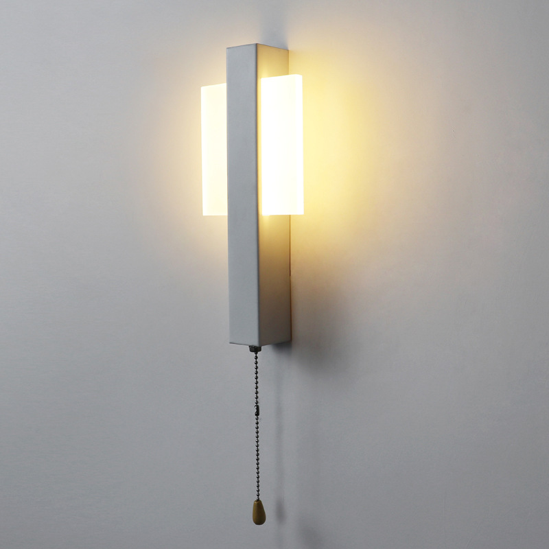 Transfronterizos modernos y simples LED interior lámpara de pared interior decoración del hogar dormitorio cabecera lámpara de cama habitación de hotel puede girar cabecera lámpara de pared